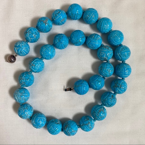 🎉HP🎉 Shou Carved Turquoise 925 Silver Necklace - Picture 16 of 16